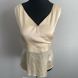 Talbots Cream Stretch Top in Silk